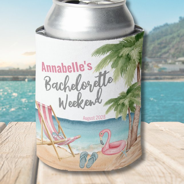 Rafraîchisseur Pour Canette Week-end entre filles de fiançailles Plage Tropica (Beach Girls Weekend Bachelorette Can Cooler)