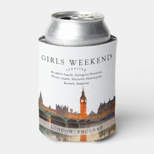 Rafraîchisseur Pour Canette Week-end entre filles silhouette de Londres aquare