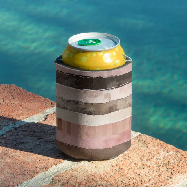 Rafraîchisseur Pour Canette Western Pink Brown Cowgirl Stripes (Piscine in situ)