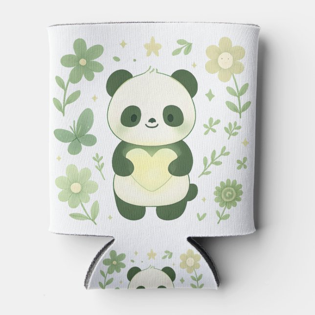 Rafraîchisseur Pour Canette Whimsical Panda Heart Can Cooler (Devant)