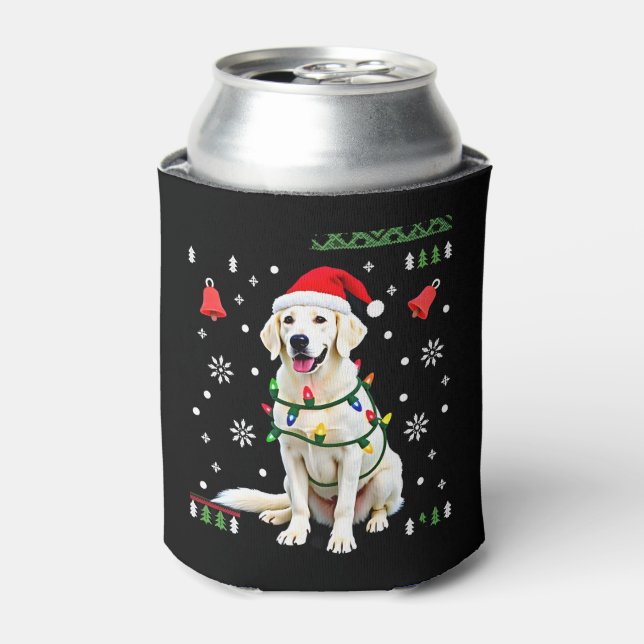 Rafraîchisseur Pour Canette White Boxer Dog Ugly Christmas Sweater Funny Xmas  (Can devant)