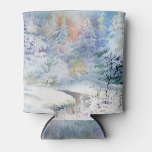 Rafraîchisseur Pour Canette Winter Wonderland : Paysage aquarelle