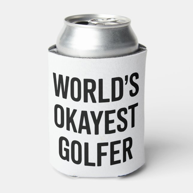 Rafraîchisseur Pour Canette World's Okayest Golfer Dad Father's Day Golfing  (Can devant)