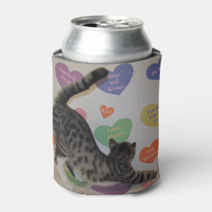 Rafraîchisseur Pour Canette Wyatt's Love Hearts - Chat / Kitten Can Cooler