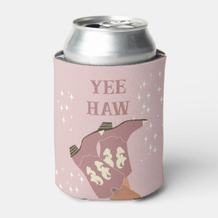 Rafraîchisseur Pour Canette Yee Haw Rodeo Occidental Botte de cowboy Blush ros