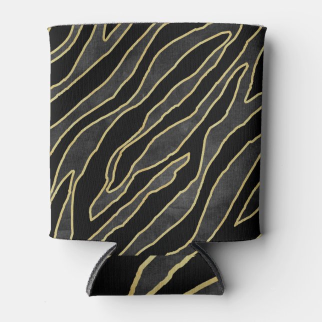 Rafraîchisseur Pour Canette Zebra Stripes : Abstrait Monochrome Sans Seamless. (Devant)