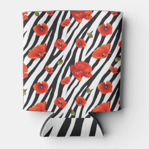 Rafraîchisseur Pour Canette Zèbre floral : unique motif sans soudure.