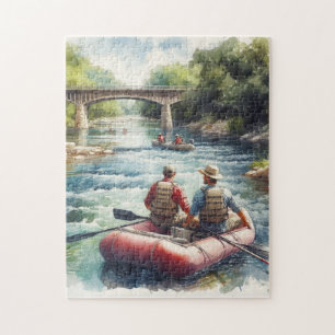 Rafting en eau vive Aquarelle Rivière Puzzle