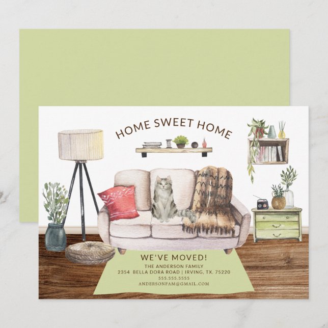 Ragamuffin Chat Moving Faire-part (Devant / Derrière)