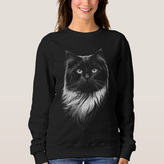 Ragdoll Cat Women's Black Sweatshirt (Devant)