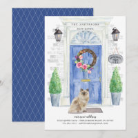Ragdoll Chat Porte bleue Déplacement Faire-part