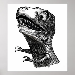 Rage Meme - affiche de T-Rex