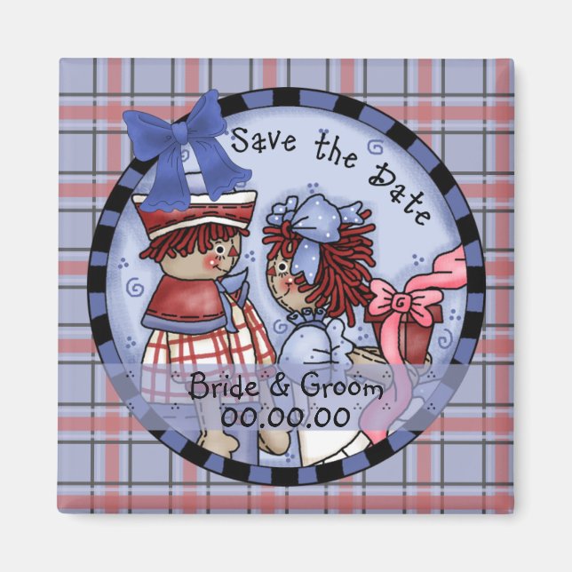 Raggedy Ann et Andy Save-the-Date Magnet (Devant)