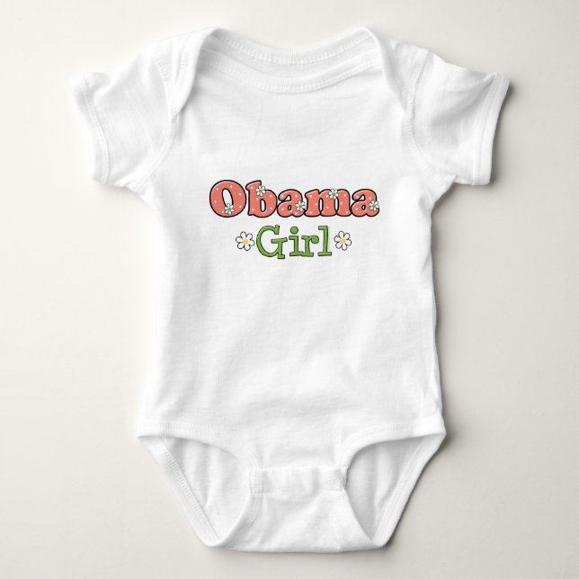 Raglan de T-shirt de fille d'Obama (Devant)