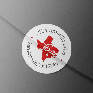 Raider Red Texas Heart Cutout Étiquette de adresse