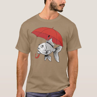 Rain or Shine – Fish with Umbrella Funny T-Shirt