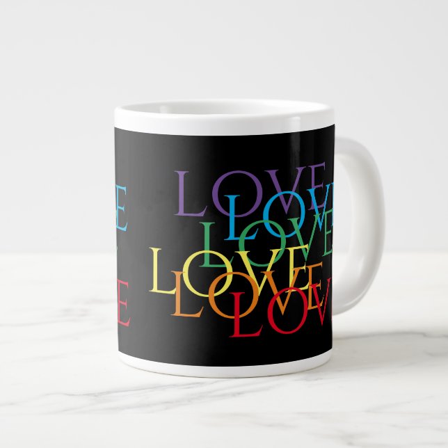 RAINBOUR LOVE II Big White Mug (Devant droit)