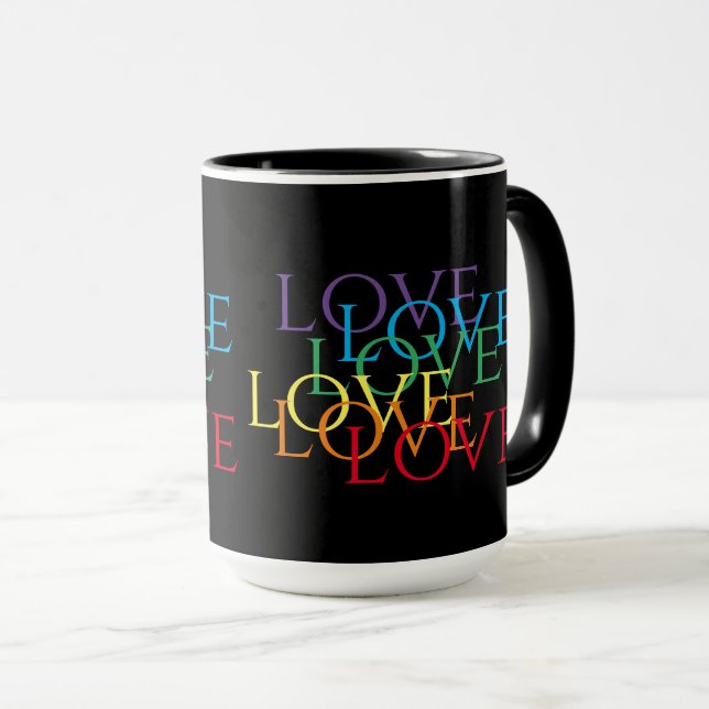 RAINBOUR LOVE II Tall Black Combo Mug (Devant droit)