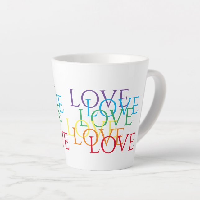 RAINBOVE LOVE Latte Mug (Angle droit)