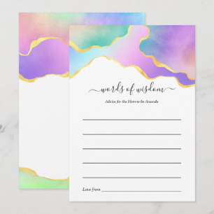 Rainbow Agate Stone Baby shower Carte de conseil d