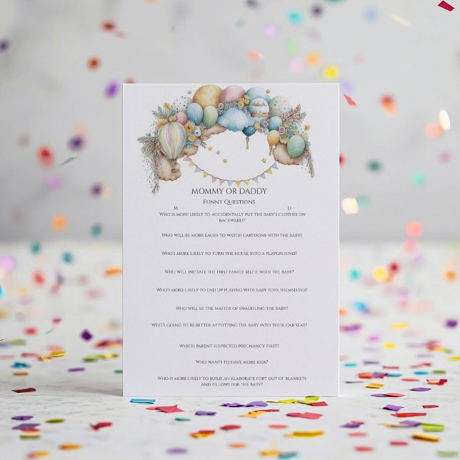 Rainbow Air Balloon Baby shower de devis jeu (Créateur téléchargé)