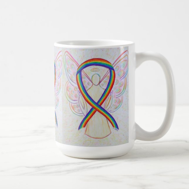 Rainbow Awareness Ruban Angel Art Mug (Droite)