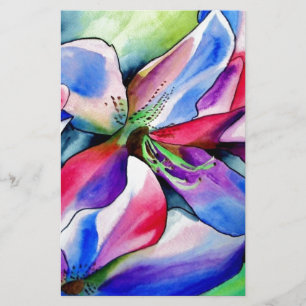 Rainbow Azalea fleur aquarelle originale