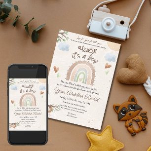 Rainbow Baby Boy Faire-part de naissance musulman