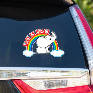 Rainbow Baby Elephant Baby à bord Sticker voiture
