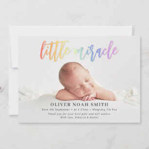 Rainbow Baby Faire-part de naissance Little Miracl