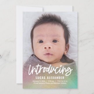 Rainbow Baby Faire-part de naissance moderne