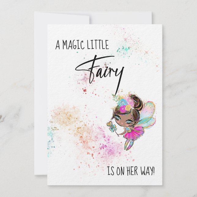 *~* Rainbow Baby Fairy Magic Shower Invitation (Devant)
