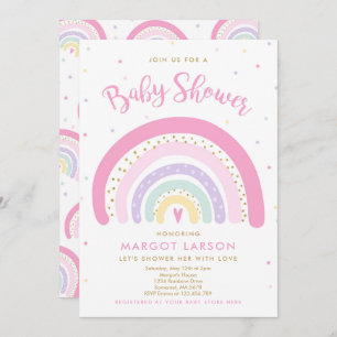 Rainbow Baby shower Invitation Pastel Rainbow