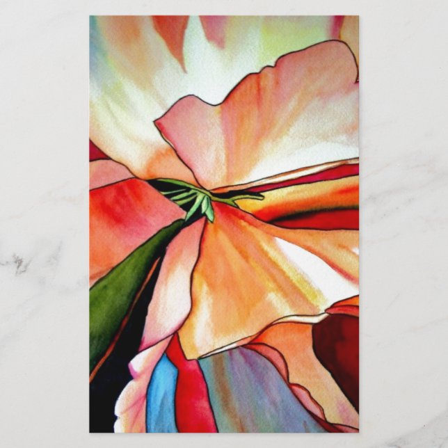 Rainbow Begonia flower watercolour original (Devant)