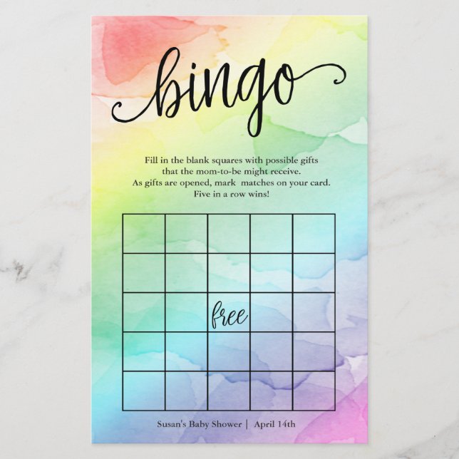 Rainbow Bingo-What's in Purse, 2-en-1 Game Card (Devant)