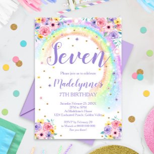 Rainbow Birthday Invitation AGE