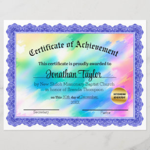 Rainbow Blue Certificat de réussite
