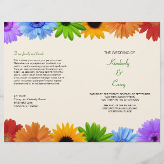 Rainbow Bouquet Wedding Programme