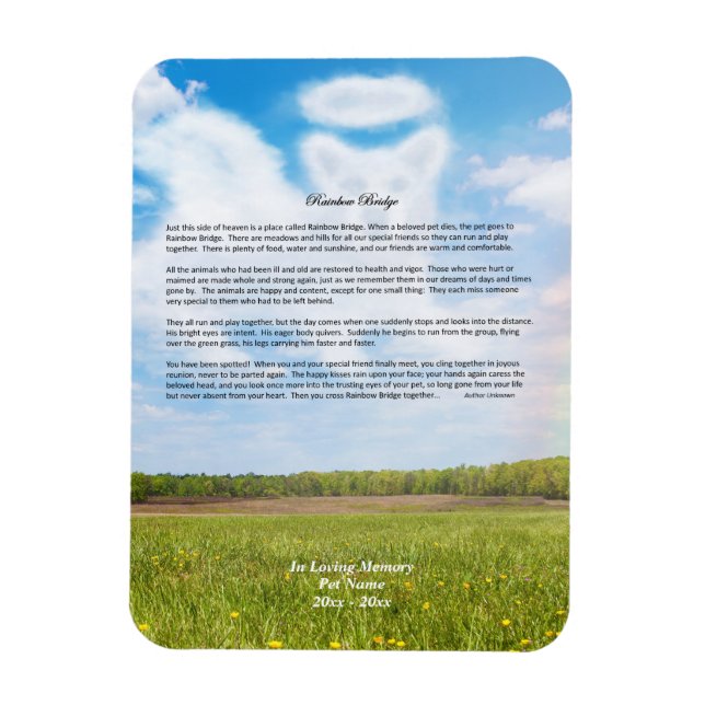 Rainbow Bridge MAL Chien Sympathy Magnet (Vertical)