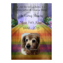 Rainbow Bridge Pet Memorial - En mémoire Poster