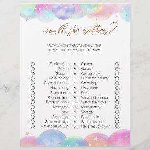 Rainbow Bubbles Jeux de Baby shower de Bingo à deu