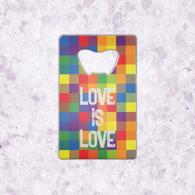 Rainbow Buffalo Check Pride Plaid Personnaliser (Credit Card Bottle Opener - Buffalo Check Rainbow Colors)
