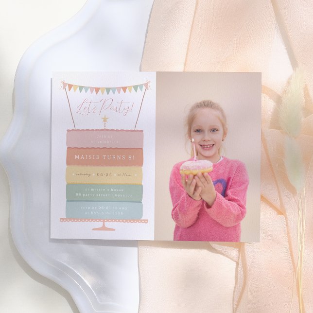 Rainbow Cake Girl Budget Photo Anniversaire (Créateur téléchargé)