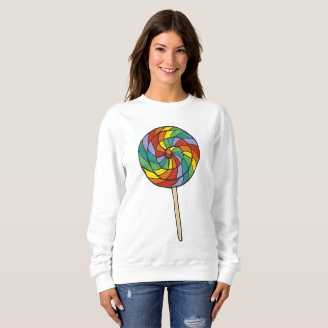 Rainbow Candy LGBT Pride Lollipop Sweatshirt (Devant entier)