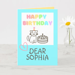 Rainbow Cat Bonne carte d'anniversaire