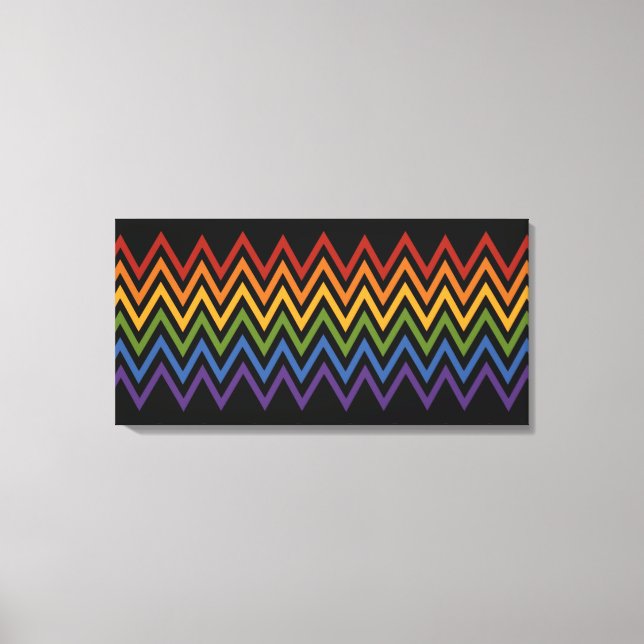Rainbow Chevron Motif impression sur toile personn (Recto)