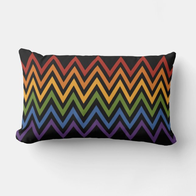 Rainbow Chevron Motif lancer oreiller (Recto)