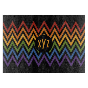 Rainbow Chevron Motif planche à découper personnal