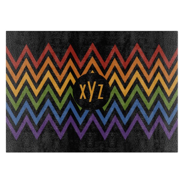 Rainbow Chevron Motif planche à découper personnal (Devant)