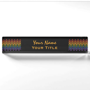 Rainbow Chevron Motif plaques d'identité personnal